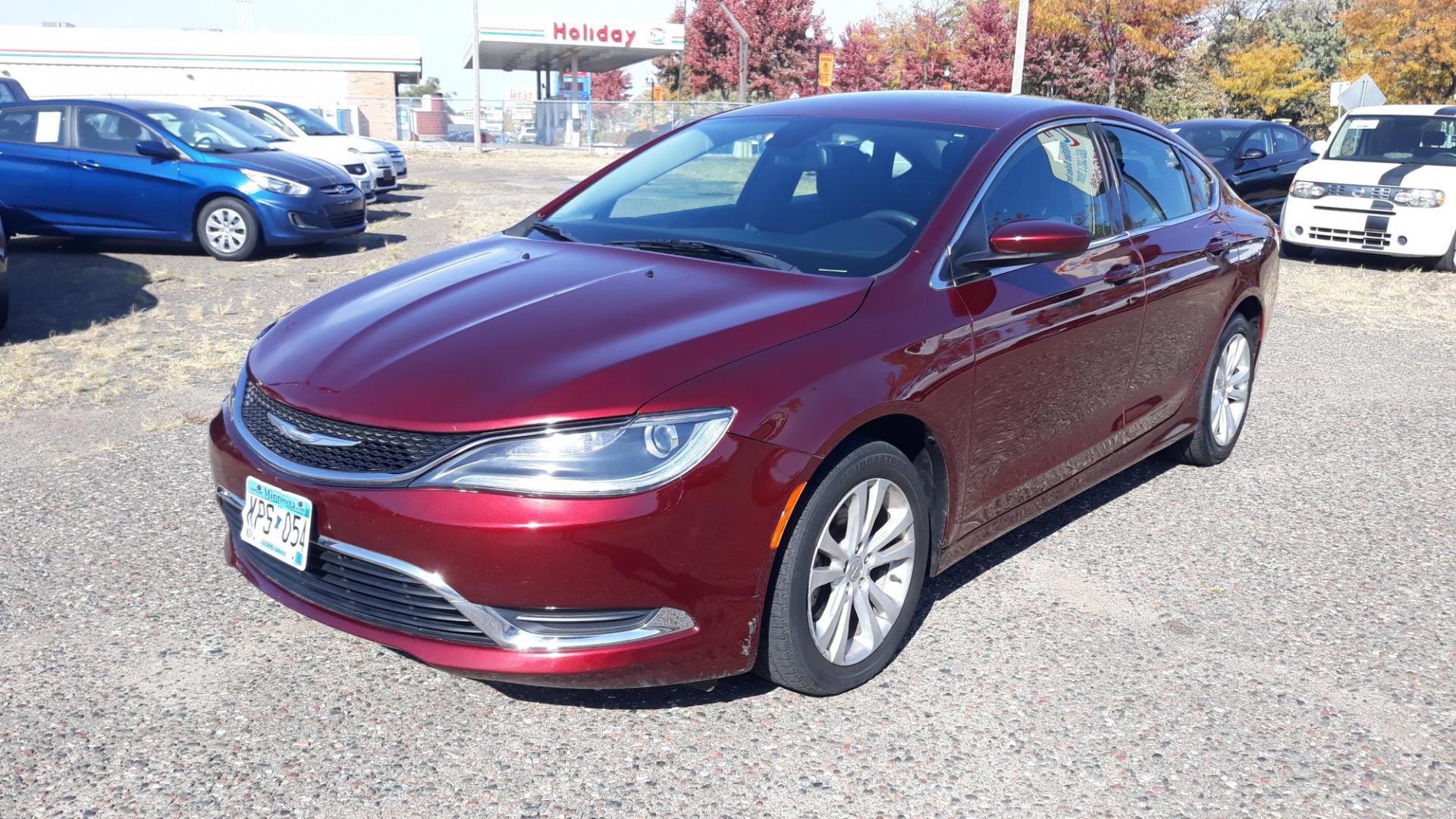 2016 RED /GRAY Chrysler 200 Limited (1C3CCCAB4GN) with an 2.4L L4 DOHC 16V engine, 9A transmission, located at 434 West Main Street, Anoka, MN, 55303, (763) 576-9696, 45.201759, -93.396706 - 2016 CHRYSLER 200 LIMITED, Air Conditioning; Power Windows; Power Locks; Power Steering; Tilt Wheel; AM/FM CD/MP3; Satellite; Sentry Key; Keyless Entry; Alarm; Available; Dual Airbags Front Head and Side; Active Seatbelts; Dual Rear Side Airbags; All Wheel ABS - Photo#0