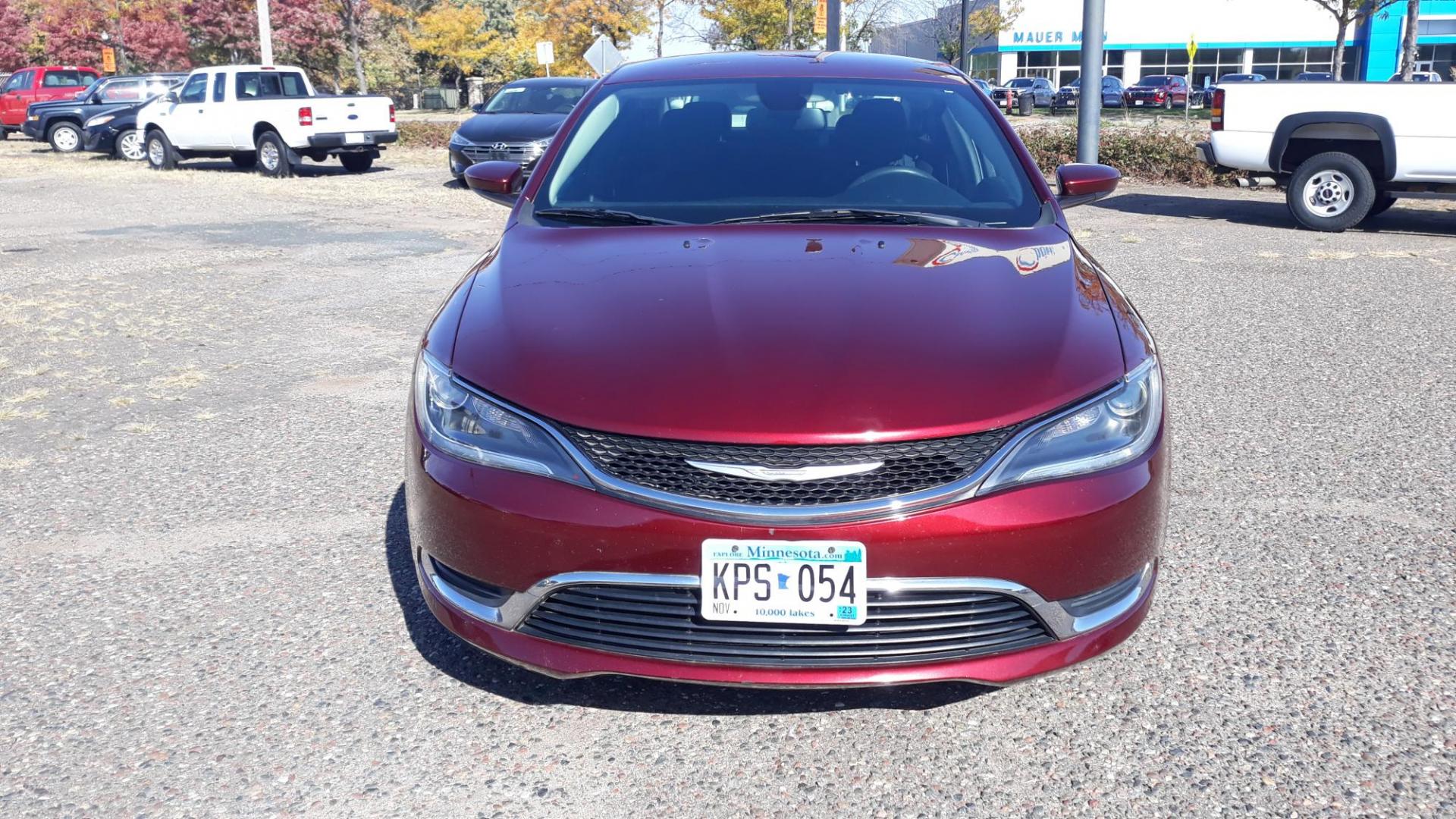 2016 RED /GRAY Chrysler 200 Limited (1C3CCCAB4GN) with an 2.4L L4 DOHC 16V engine, 9A transmission, located at 434 West Main Street, Anoka, MN, 55303, (763) 576-9696, 45.201759, -93.396706 - 2016 CHRYSLER 200 LIMITED, Air Conditioning; Power Windows; Power Locks; Power Steering; Tilt Wheel; AM/FM CD/MP3; Satellite; Sentry Key; Keyless Entry; Alarm; Available; Dual Airbags Front Head and Side; Active Seatbelts; Dual Rear Side Airbags; All Wheel ABS - Photo#1